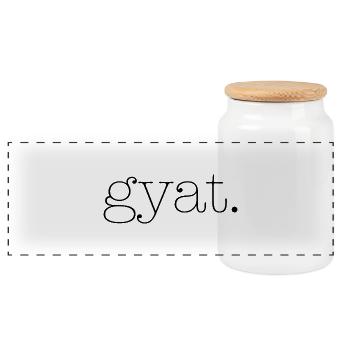 gyat - Panoramic Cookie Jar with Wooden Lid - white - Front