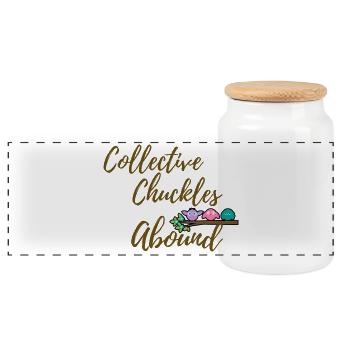 Collective chuckles abound communism - Panoramic Cookie Jar with Wooden Lid - white - Front