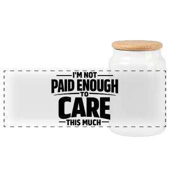 I don't care middle finger statement - Panoramic Cookie Jar with Wooden Lid - white - Front