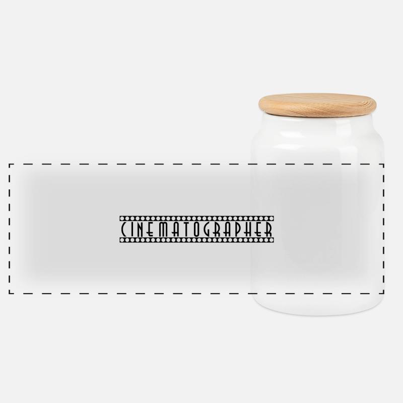 Cinéaste - Boîte à biscuits avec couvercle en bois - blanc