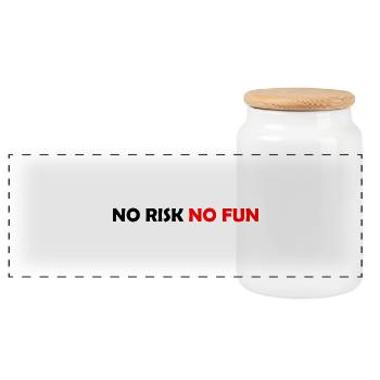 Play Bold or Stay Home - Panoramic Cookie Jar with Wooden Lid - white - Front