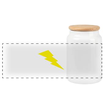 lightning - Panoramic Cookie Jar with Wooden Lid - white - Front