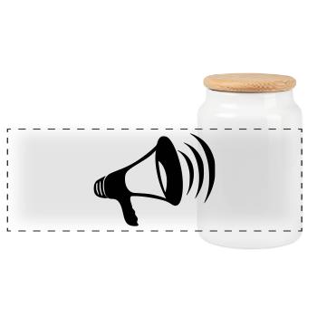 porte-voix - Boîte à biscuits avec couvercle en bois - blanc - Devant
