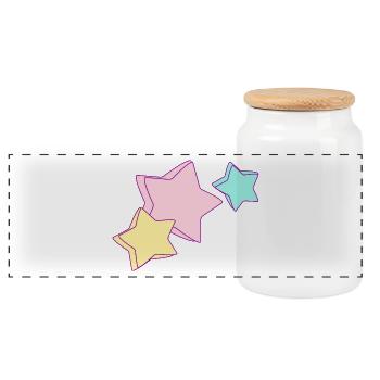 Sterne - Stars - Himmel - Himmelkörper - Panorama Keksdose mit Holzdeckel - Weiß - Vorne