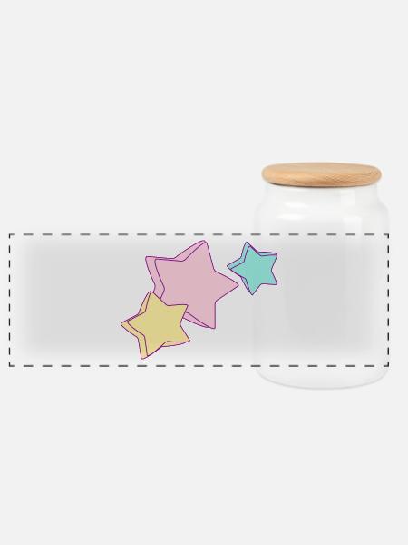 Sterne - Stars - Himmel - Himmelkörper - Panorama Keksdose mit Holzdeckel - Weiß