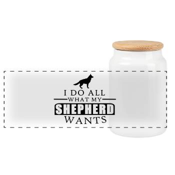 German Shepherd Shirt - Panorama Keksdose mit Holzdeckel - Weiß - Vorne