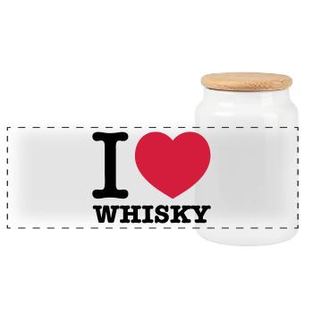 j'aime le whisky - Boîte à biscuits avec couvercle en bois - blanc - Devant