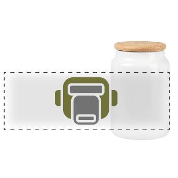 singe - Boîte à biscuits avec couvercle en bois - blanc - Devant