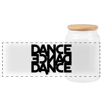 danse danse danse (en arrière) - Boîte à biscuits avec couvercle en bois - blanc - Devant