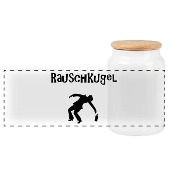 bier beer saufen betrinken alkohol shots Geschenk - Panorama Keksdose mit Holzdeckel - Weiß - Vorne