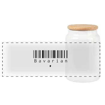 Bavarian Barcode - Panorama Keksdose mit Holzdeckel - Weiß - Vorne