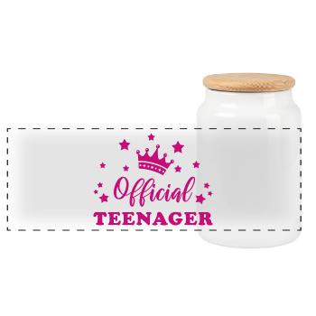 Cadeau officiel pour le 13e anniversaire de l’adolescent - Boîte à biscuits avec couvercle en bois - blanc - Devant