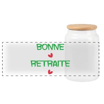 RETRAITE. BONNE RETRAITE. JOYEUSE RETRAITE - Boîte à biscuits avec couvercle en bois - blanc - Devant