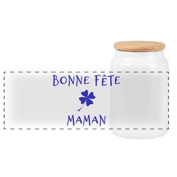 FÊTE DES MÈRES. BONNE FÊTE MAMAN. MAMAN. FÊTE - Boîte à biscuits avec couvercle en bois - blanc - Devant