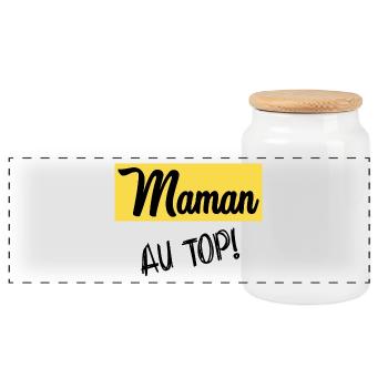 FÊTE DES MÈRES - Boîte à biscuits avec couvercle en bois - blanc - Devant