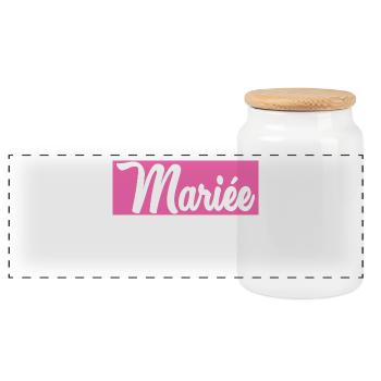 ZUKÜNFTIGE BRAUT. Junggesellinnenabschied. HOCHZEIT. MANNSCHAFT. TEAM BRIDAL - Panorama Keksdose mit Holzdeckel - Weiß - Vorne