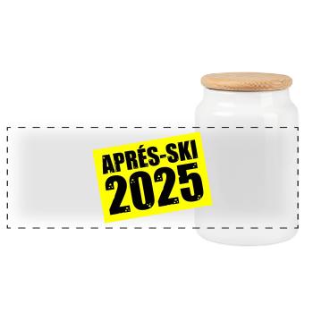 Après-ski 2025 - Panoramic Cookie Jar with Wooden Lid - white - Front