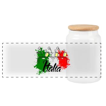 Scooter Italia - Panorama Keksdose mit Holzdeckel - Weiß - Vorne
