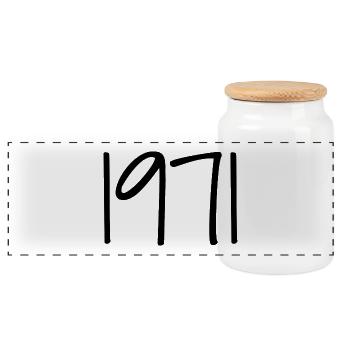 1971 Anniversary 1971 Legends Were Born in 1971 - Panoramic Cookie Jar with Wooden Lid - white - Front