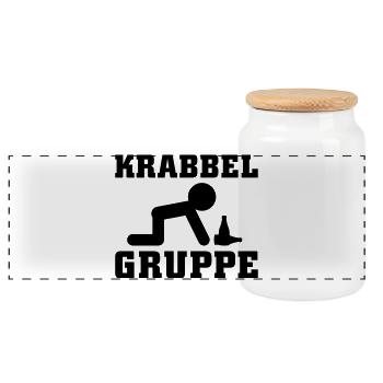 Krabbel Gruppe Alkohol - Panorama Keksdose mit Holzdeckel - Weiß - Vorne