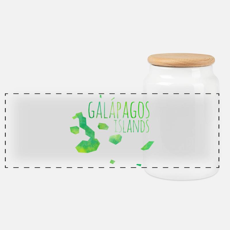 Galapagos - Panorama Keksdose mit Holzdeckel - Weiß