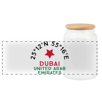 Dubaï - Boîte à biscuits avec couvercle en bois - blanc - Devant