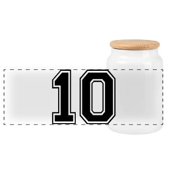 Numéro 10 - Boîte à biscuits avec couvercle en bois - blanc - Devant