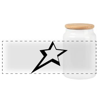 stars - Panoramic Cookie Jar with Wooden Lid - white - Front