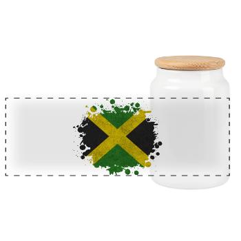 Jamaïque Jamaïque Taches Caraïbes Cadeau - Boîte à biscuits avec couvercle en bois - blanc - Devant