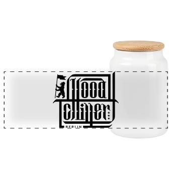 Calli - Hood Chiller Berlin - Panoramic Cookie Jar with Wooden Lid - white - Front