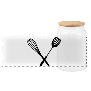 Cuisine - Boîte à biscuits avec couvercle en bois - blanc - Devant