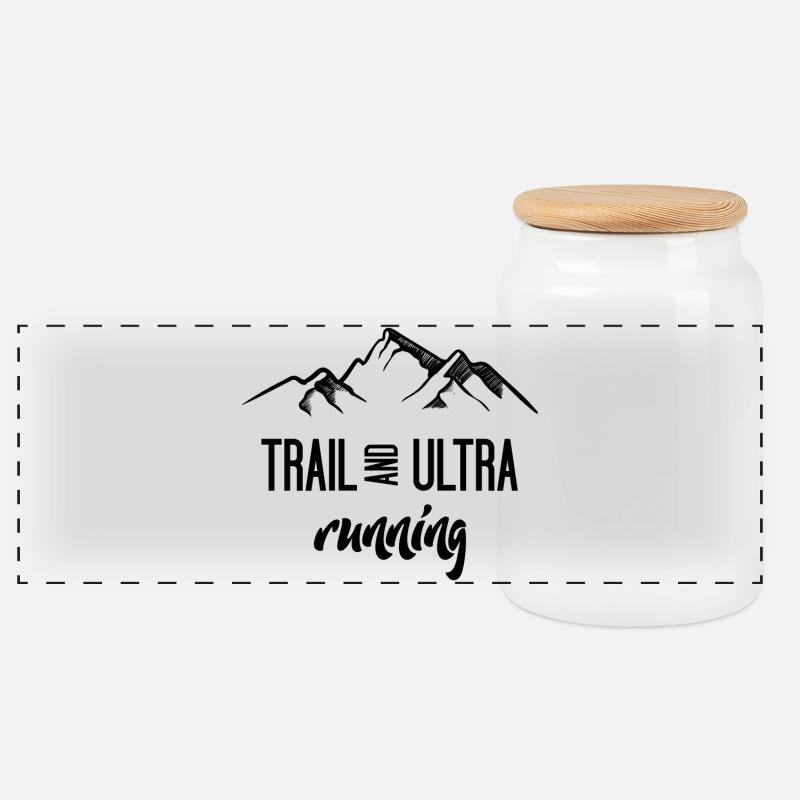 Trail Running und Ultra Running - Panorama Keksdose mit Holzdeckel - Weiß