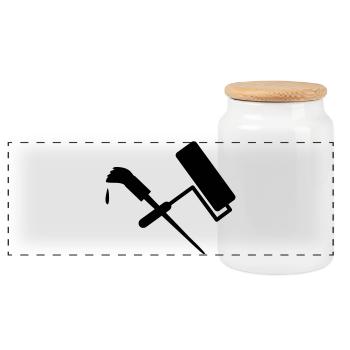 rouleau - Boîte à biscuits avec couvercle en bois - blanc - Devant