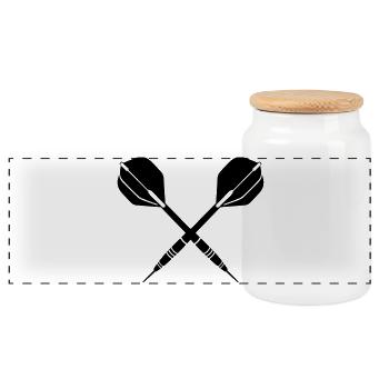 darts - Panoramic Cookie Jar with Wooden Lid - white - Front
