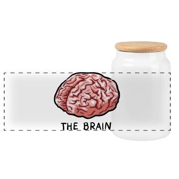 THE BRAIN - Panorama Keksdose mit Holzdeckel - Weiß - Vorne