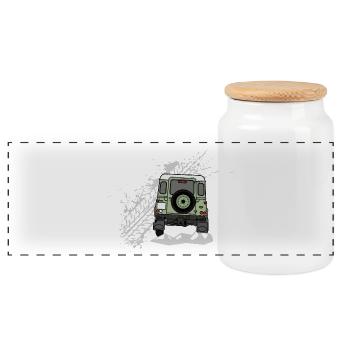 Defender Splash Rear - Boîte à biscuits avec couvercle en bois - blanc - Devant