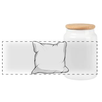 large cuddly white down pillow - Panoramic Cookie Jar with Wooden Lid - white - Front