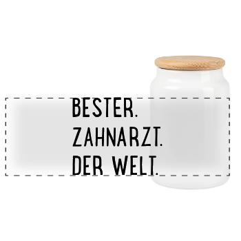 bester zahnarzt - Panorama Keksdose mit Holzdeckel - Weiß - Vorne