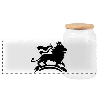 Lion of Judah - Panorama Keksdose mit Holzdeckel - Weiß - Vorne