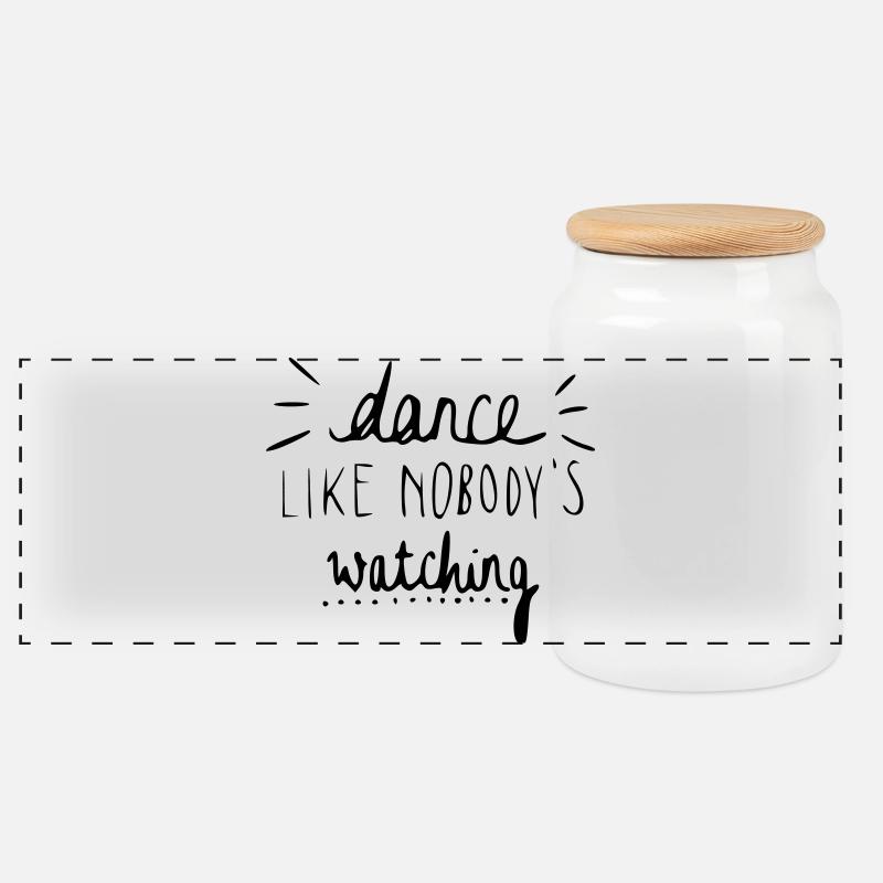 dance like nobody's watching - Panorama Keksdose mit Holzdeckel - Weiß