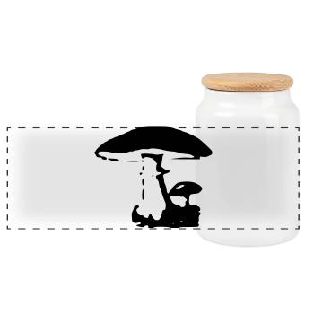 Champignon Sorcière Tube Chercheur de champignons - Boîte à biscuits avec couvercle en bois - blanc - Devant