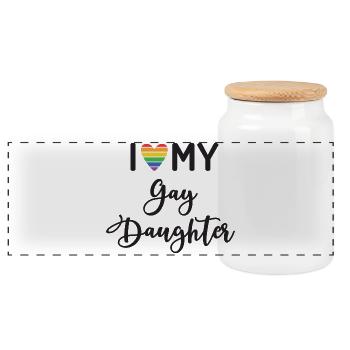 J’aime ma fille gay - Boîte à biscuits avec couvercle en bois - blanc - Devant