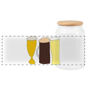 Bières - Boîte à biscuits avec couvercle en bois - blanc - Devant