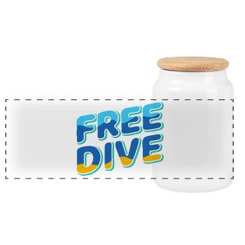 Freedive - One Breath Diving - Freediving World - Panorama Keksdose mit Holzdeckel - Weiß - Vorne