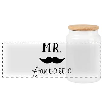 Mr. fantastic - Panoramic Cookie Jar with Wooden Lid - white - Front