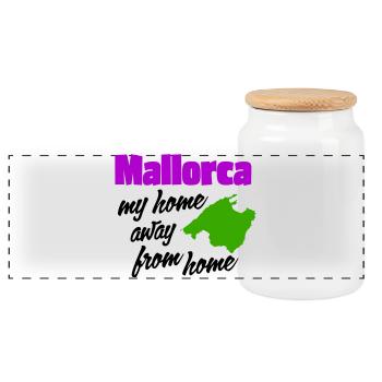 Mallorca – mein zweites Zuhause - Panorama Keksdose mit Holzdeckel - Weiß - Vorne