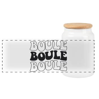 Boules balls for Bouler Boules ball Petanque Boule - Panoramic Cookie Jar with Wooden Lid - white - Front