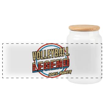 Volleyball Legend - Panorama Keksdose mit Holzdeckel - Weiß - Vorne