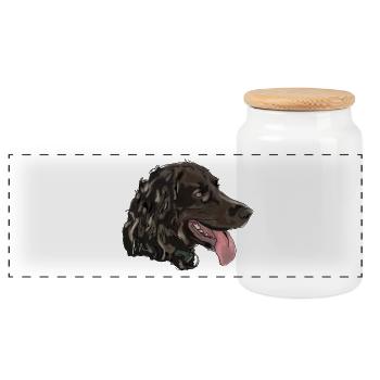 Quaildog - Boîte à biscuits avec couvercle en bois - blanc - Devant