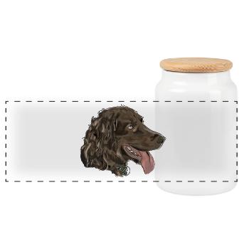 Quaildog - Boîte à biscuits avec couvercle en bois - blanc - Devant